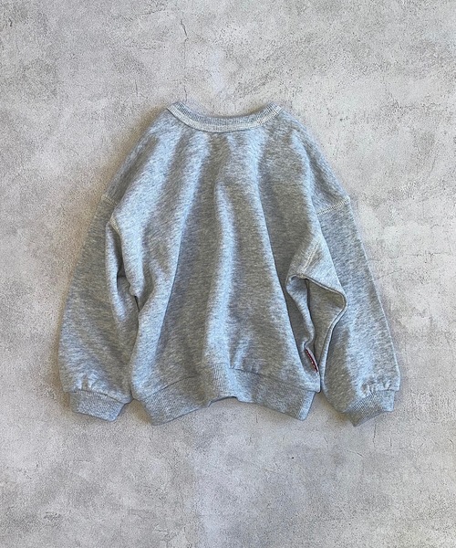 MARKEY'S（マーキーズ）の「【LSP WOW!】両面マイニチトレーナー（80～130cm）（スウェット・キッズ・エメラルド/ベージュ/チャコール/ラベンダー/カーキ/マスタード/ライトピンク/杢グレー/オレンジ/ブラック/オフホワイト/ネイビー・100/110/120/130/80/90）」の4枚目の写真