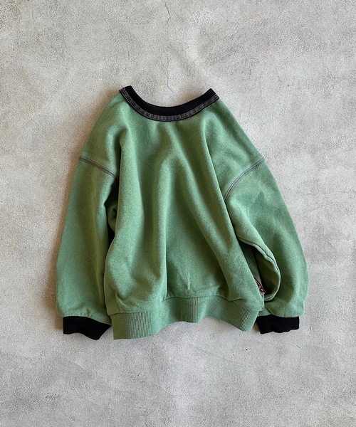 MARKEY'S（マーキーズ）の「【LSP WOW!】両面マイニチトレーナー（80～130cm）（スウェット・キッズ・エメラルド/ベージュ/チャコール/ラベンダー/カーキ/マスタード/ライトピンク/杢グレー/オレンジ/ブラック/オフホワイト/ネイビー・100/110/120/130/80/90）」の7枚目の写真