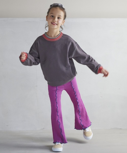 MARKEY'S（マーキーズ）の「【LSP WOW!】両面マイニチトレーナー（80～130cm）（スウェット・キッズ・エメラルド/ベージュ/チャコール/ラベンダー/カーキ/マスタード/ライトピンク/杢グレー/オレンジ/ブラック/オフホワイト/ネイビー・100/110/120/130/80/90）」の5枚目の写真