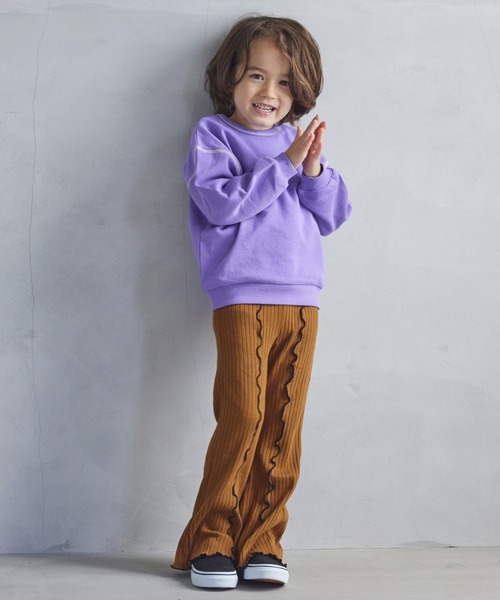 MARKEY'S（マーキーズ）の「【LSP WOW!】両面マイニチトレーナー（80～130cm）（スウェット・キッズ・エメラルド/ベージュ/チャコール/ラベンダー/カーキ/マスタード/ライトピンク/杢グレー/オレンジ/ブラック/オフホワイト/ネイビー・100/110/120/130/80/90）」の15枚目の写真