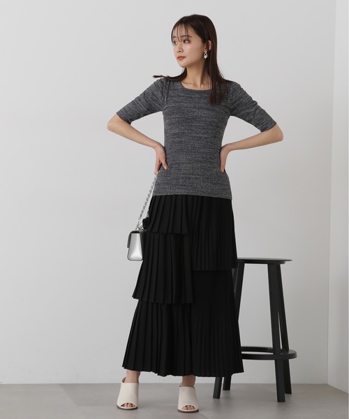 N.（N. Natural Beauty Basic）（エヌエヌナチュラルビューティーベーシック）の「◆ランダムレイヤーデシンスカート（スカート・レディース・オフホワイト/ブラック・MEDIUM）」の21枚目の写真