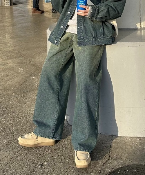 ADAMASTE（アダマスト）の「13オンスヴィンテージライクグラデーションデニムパンツ（デニムパンツ・メンズ・ブラック/ブルー・MEDIUM/LARGE）」の6枚目の写真