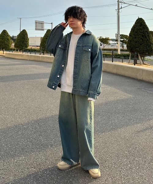 ADAMASTE（アダマスト）の「13オンスヴィンテージライクグラデーションデニムパンツ（デニムパンツ・メンズ・ブラック/ブルー・MEDIUM/LARGE）」の10枚目の写真