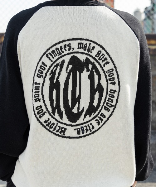 kutir(クティール)の「配色ラグランストリートロゴビッグニット(ニット/セーター・メンズ・ブラック系その他/ネイビー系/ネイビー/ブラック・MEDIUM/LARGE)」の14枚目の写真