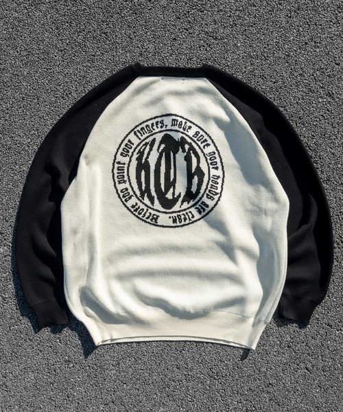 kutir(クティール)の「配色ラグランストリートロゴビッグニット(ニット/セーター・メンズ・ブラック系その他/ネイビー系/ネイビー/ブラック・MEDIUM/LARGE)」の15枚目の写真