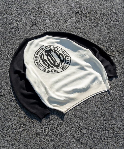 kutir(クティール)の「配色ラグランストリートロゴビッグニット(ニット/セーター・メンズ・ブラック系その他/ネイビー系/ネイビー/ブラック・MEDIUM/LARGE)」の17枚目の写真