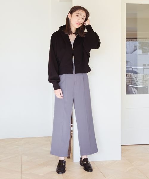 mysty woman（ミスティウーマン）の「サイドボタンハイウエストパンツ 996917（その他パンツ・レディース・ブルー系その他/アイボリー/ピンクベージュ・FREE）」の5枚目の写真