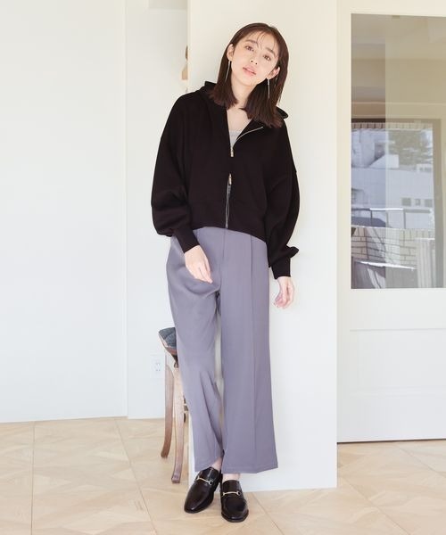 mysty woman（ミスティウーマン）の「サイドボタンハイウエストパンツ 996917（その他パンツ・レディース・ブルー系その他/アイボリー/ピンクベージュ・FREE）」の4枚目の写真