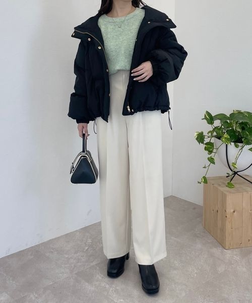 mysty woman（ミスティウーマン）の「サイドボタンハイウエストパンツ 996917（その他パンツ・レディース・ブルー系その他/アイボリー/ピンクベージュ・FREE）」の9枚目の写真