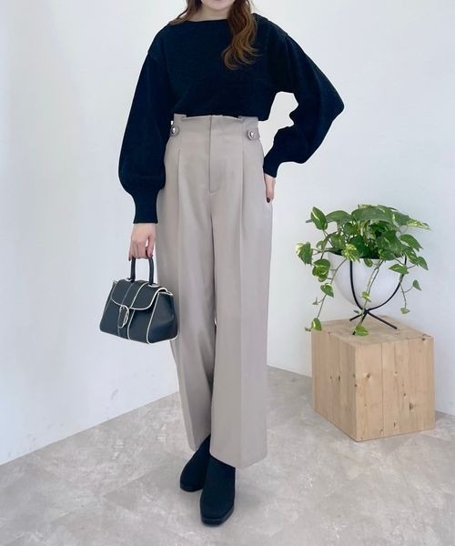 mysty woman（ミスティウーマン）の「サイドボタンハイウエストパンツ 996917（その他パンツ・レディース・ブルー系その他/アイボリー/ピンクベージュ・FREE）」の11枚目の写真