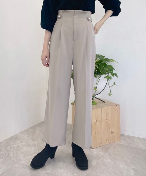 mysty woman（ミスティウーマン）の「サイドボタンハイウエストパンツ 996917（その他パンツ・レディース・ブルー系その他/アイボリー/ピンクベージュ・FREE）」の12枚目の写真