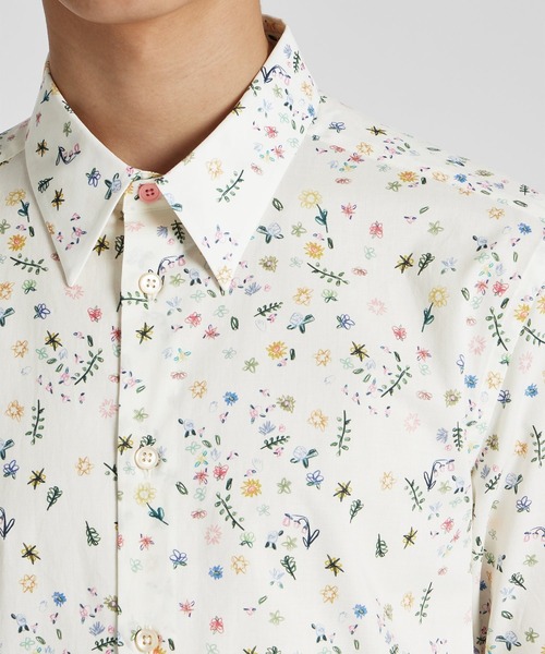 PS Paul Smith ボタニカルフラワー柄シャツ S ピーエスポールスミス セール】'Palmera' オープンカラー半袖シャツ142316 695U