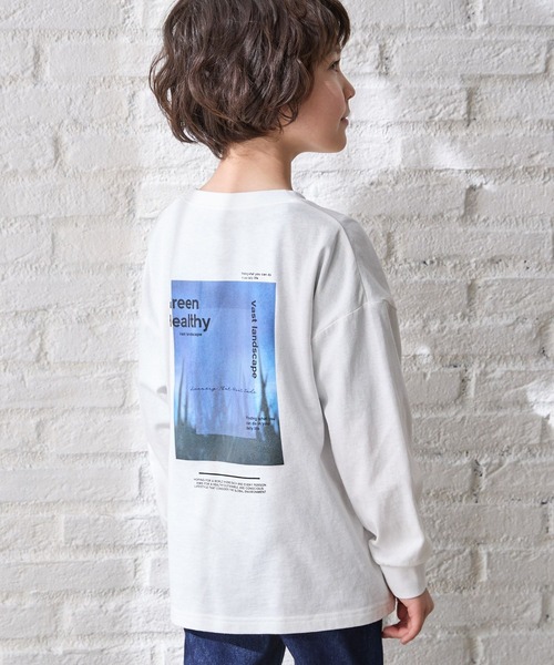 GLOBAL WORK（グローバルワーク）の「ヘビロッTEE/プリント長袖/976036（Tシャツ/カットソー・キッズ・グレイッシュベージュ/ホワイト系7/ホワイト系5/ホワイト系8/ホワイト系4/チャコール/ホワイト系6/その他1/その他/グリーン/ネイビー/杢グレー・130cm/150cm/170cm/120cm/140cm/160cm）」の3枚目の写真