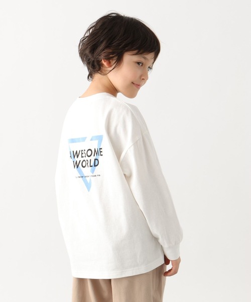GLOBAL WORK（グローバルワーク）の「ヘビロッTEE/プリント長袖/976036（Tシャツ/カットソー・キッズ・グレイッシュベージュ/ホワイト系7/ホワイト系5/ホワイト系8/ホワイト系4/チャコール/ホワイト系6/その他1/その他/グリーン/ネイビー/杢グレー・130cm/150cm/170cm/120cm/140cm/160cm）」の6枚目の写真
