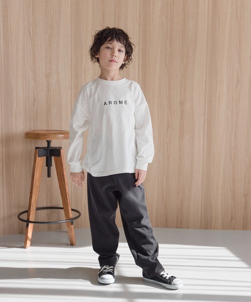 GLOBAL WORK（グローバルワーク）の「ヘビロッTEE/プリント長袖/976036（Tシャツ/カットソー・キッズ・グレイッシュベージュ/ホワイト系7/ホワイト系5/ホワイト系8/ホワイト系4/チャコール/ホワイト系6/その他1/その他/グリーン/ネイビー/杢グレー・130cm/150cm/170cm/120cm/140cm/160cm）」の16枚目の写真