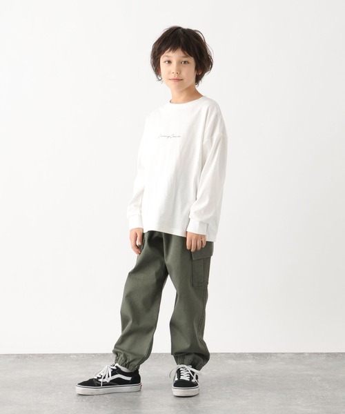 GLOBAL WORK（グローバルワーク）の「ヘビロッTEE/プリント長袖/976036（Tシャツ/カットソー・キッズ・グレイッシュベージュ/ホワイト系7/ホワイト系5/ホワイト系8/ホワイト系4/チャコール/ホワイト系6/その他1/その他/グリーン/ネイビー/杢グレー・130cm/150cm/170cm/120cm/140cm/160cm）」の21枚目の写真