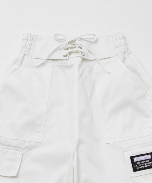 RICH MIX（リッチミックス）の「RICH MIX リッチミックス レースアップ リボン カーゴパンツ（カーゴパンツ・キッズ・ホワイト・120/130/150/160/140）」の2枚目の写真