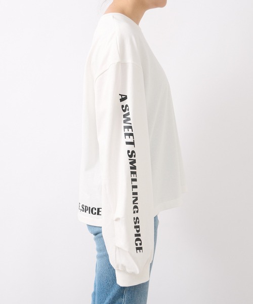 RIVE DROITE（リヴドロワ）の「MONN.:.(モン)/CINNAMONＴシャツ（Tシャツ/カットソー・レディース・ホワイト/サックスブルー・FREE）」の5枚目の写真