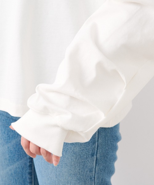 RIVE DROITE（リヴドロワ）の「MONN.:.(モン)/CINNAMONＴシャツ（Tシャツ/カットソー・レディース・ホワイト/サックスブルー・FREE）」の9枚目の写真