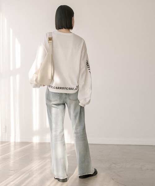 RIVE DROITE（リヴドロワ）の「MONN.:.(モン)/CINNAMONＴシャツ（Tシャツ/カットソー・レディース・ホワイト/サックスブルー・FREE）」の10枚目の写真