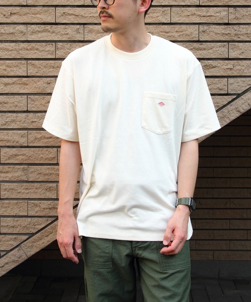 DANTON（ダントン）の「DANTON/ダントン　ポケットTEEシャツ　POCKET T-SHIRT　DT-C0198 TCB（Tシャツ/カットソー・メンズ・サックスブルー/チャコールグレー/ブラック/ホワイト/グレイッシュベージュ/アイボリー/ライトベージュ/ヘザーグレー/ブルー/ナチュラル/ダークグリーン/ダークブラウン/ダークグリーン系1/ホワイト系その他/サックスブルー系1・M/L/XL）」の8枚目の写真