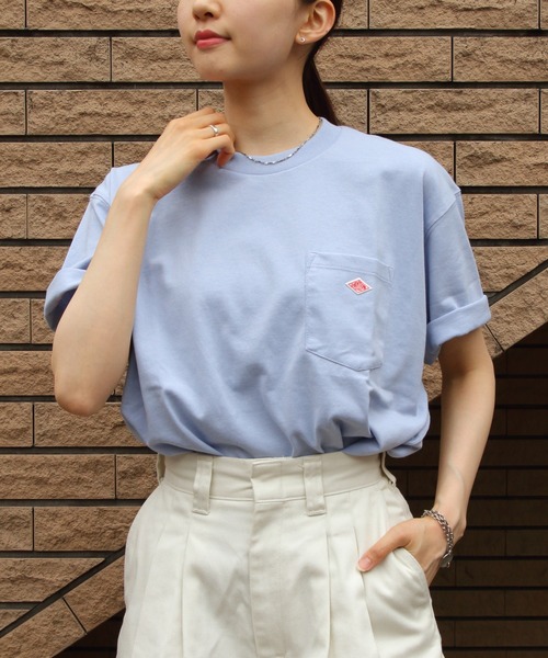 DANTON（ダントン）の「DANTON/ダントン　ポケットTEEシャツ　POCKET T-SHIRT　DT-C0198 TCB（Tシャツ/カットソー・メンズ・サックスブルー/チャコールグレー/ブラック/ホワイト/グレイッシュベージュ/アイボリー/ライトベージュ/ヘザーグレー/ブルー/ナチュラル/ダークグリーン/ダークブラウン/ダークグリーン系1/ホワイト系その他/サックスブルー系1・M/L/XL）」の13枚目の写真