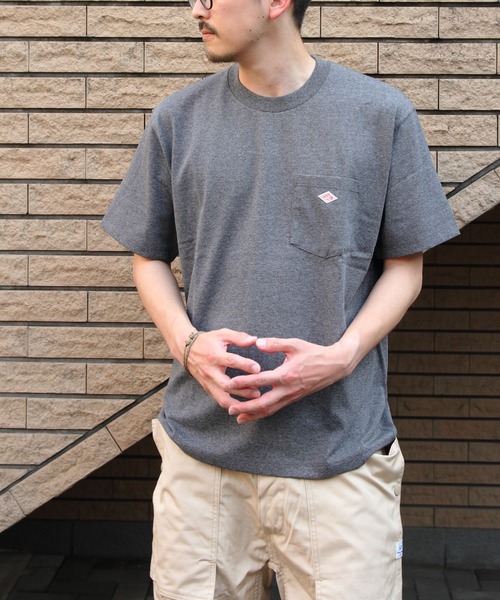 DANTON（ダントン）の「DANTON/ダントン　ポケットTEEシャツ　POCKET T-SHIRT　DT-C0198 TCB（Tシャツ/カットソー・メンズ・サックスブルー/チャコールグレー/ブラック/ホワイト/グレイッシュベージュ/アイボリー/ライトベージュ/ヘザーグレー/ブルー/ナチュラル/ダークグリーン/ダークブラウン/ダークグリーン系1/ホワイト系その他/サックスブルー系1・M/L/XL）」の6枚目の写真