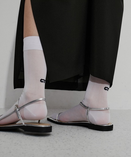 ADAM ET ROPE'(アダムエロペ)の「【サステナブル】シアーARロゴソックス(ソックス/靴下・レディース・ホワイト/ピンク/グレー/レッド・FREE)」の2枚目の写真