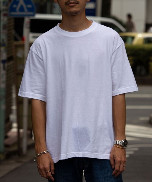GLOSTER（グロスター）の「【限定展開】【GLOSTER/グロスター】ベーシック クルーネックTシャツ（Tシャツ/カットソー・メンズ・オフホワイト/ブラック/ピンク/ベージュ・S/M/L/XL）」の2枚目の写真