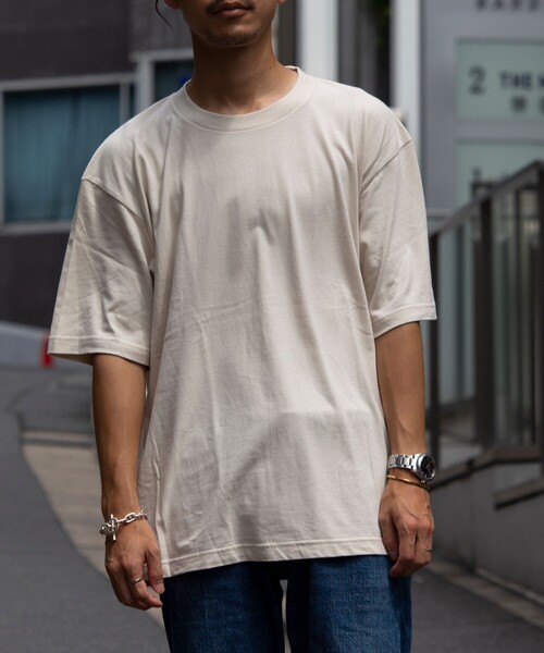 GLOSTER（グロスター）の「【限定展開】【GLOSTER/グロスター】ベーシック クルーネックTシャツ（Tシャツ/カットソー・メンズ・オフホワイト/ブラック/ピンク/ベージュ・S/M/L/XL）」の15枚目の写真