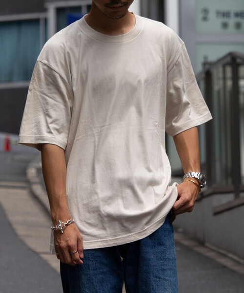 GLOSTER（グロスター）の「【限定展開】【GLOSTER/グロスター】ベーシック クルーネックTシャツ（Tシャツ/カットソー・メンズ・オフホワイト/ブラック/ピンク/ベージュ・S/M/L/XL）」の16枚目の写真