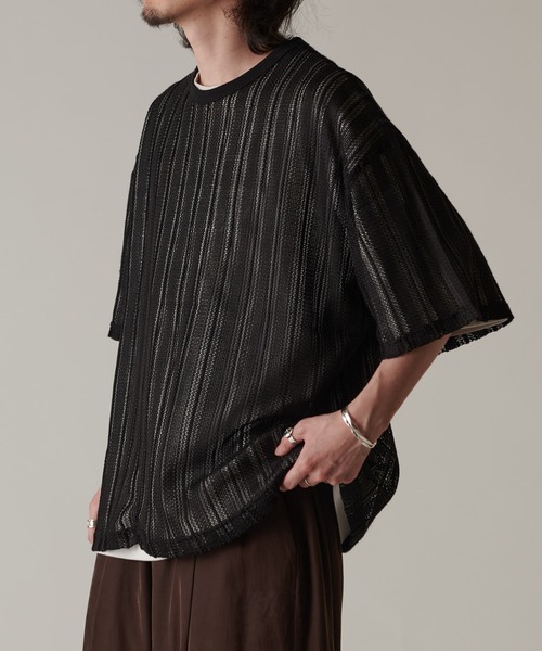 Lui's（ルイス）の「【Neucon / ニューコン】 24SS メッシュBIG Tee（Tシャツ/カットソー・メンズ・ブラック/ホワイト・FREE）」の9枚目の写真