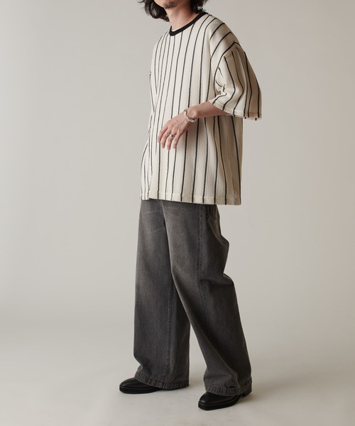 Lui's（ルイス）の「【Neucon / ニューコン】 24SS メッシュBIG Tee（Tシャツ/カットソー・メンズ・ブラック/ホワイト・FREE）」の7枚目の写真