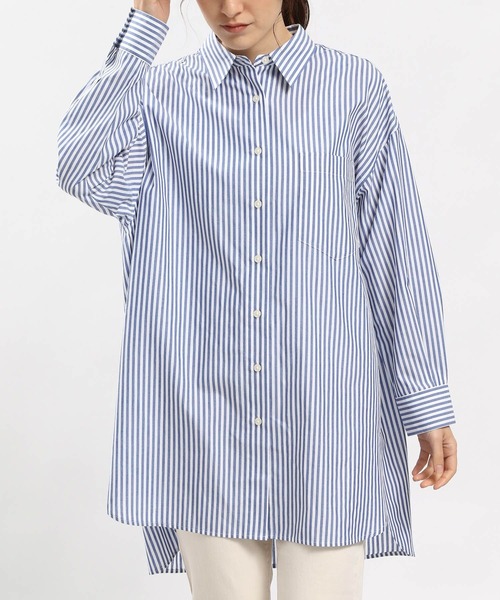 GLOBAL WORK Smile Seed Store(グローバルワーク スマイルシードストア)の「オーバーサイズシャツ/976993(シャツ/ブラウス・レディース・オフホワイト/ブルー系その他/チェック/ブルー系その他5/ブラック/ブルー系その他4・MEDIUM/LARGE/X-LARGE/SMALL)」の5枚目の写真