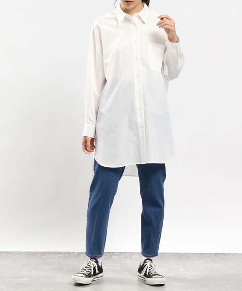 GLOBAL WORK Smile Seed Store(グローバルワーク スマイルシードストア)の「オーバーサイズシャツ/976993(シャツ/ブラウス・レディース・オフホワイト/ブルー系その他/チェック/ブルー系その他5/ブラック/ブルー系その他4・MEDIUM/LARGE/X-LARGE/SMALL)」の8枚目の写真