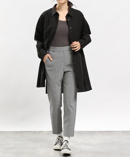 GLOBAL WORK Smile Seed Store(グローバルワーク スマイルシードストア)の「オーバーサイズシャツ/976993(シャツ/ブラウス・レディース・オフホワイト/ブルー系その他/チェック/ブルー系その他5/ブラック/ブルー系その他4・MEDIUM/LARGE/X-LARGE/SMALL)」の12枚目の写真