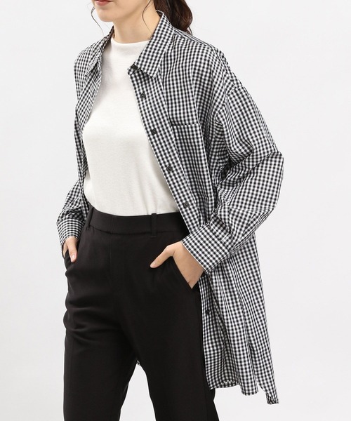 GLOBAL WORK Smile Seed Store(グローバルワーク スマイルシードストア)の「オーバーサイズシャツ/976993(シャツ/ブラウス・レディース・オフホワイト/ブルー系その他/チェック/ブルー系その他5/ブラック/ブルー系その他4・MEDIUM/LARGE/X-LARGE/SMALL)」の20枚目の写真