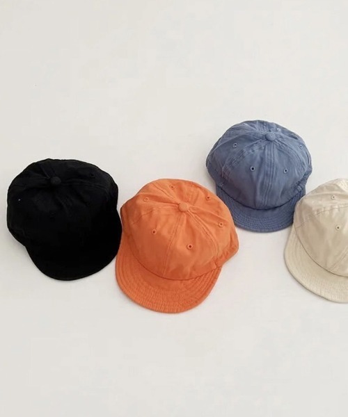 Bambin（ボンバン）の「【 Bambin / ボンバン 】 バック ドローコード 無地 キャップ（キャップ・キッズ・ホワイト/ブラック/マスタード/サックスブルー/オレンジ/アイボリー/レンガ・FREE）」の7枚目の写真