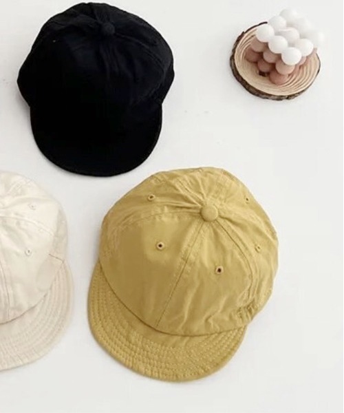 Bambin（ボンバン）の「【 Bambin / ボンバン 】 バック ドローコード 無地 キャップ（キャップ・キッズ・ホワイト/ブラック/マスタード/サックスブルー/オレンジ/アイボリー/レンガ・FREE）」の5枚目の写真