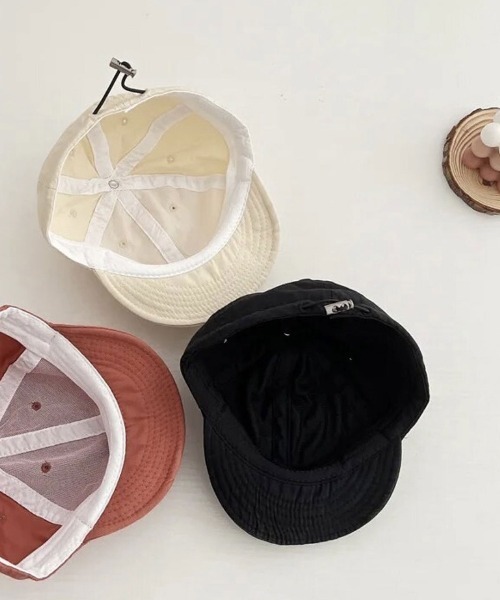 Bambin（ボンバン）の「【 Bambin / ボンバン 】 バック ドローコード 無地 キャップ（キャップ・キッズ・ホワイト/ブラック/マスタード/サックスブルー/オレンジ/アイボリー/レンガ・FREE）」の10枚目の写真