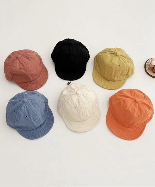 Bambin（ボンバン）の「【 Bambin / ボンバン 】 バック ドローコード 無地 キャップ（キャップ・キッズ・ホワイト/ブラック/マスタード/サックスブルー/オレンジ/アイボリー/レンガ・FREE）」の9枚目の写真