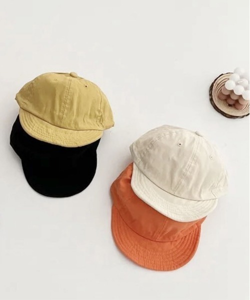 Bambin（ボンバン）の「【 Bambin / ボンバン 】 バック ドローコード 無地 キャップ（キャップ・キッズ・ホワイト/ブラック/マスタード/サックスブルー/オレンジ/アイボリー/レンガ・FREE）」の11枚目の写真