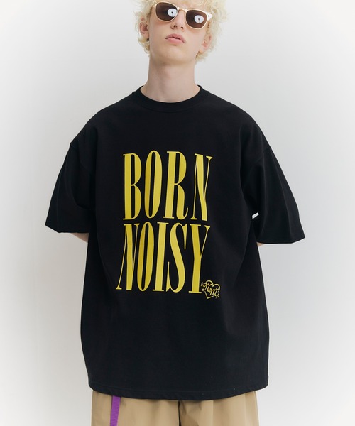 NOISE MAKER(ノイズメーカー)の「BORN NOISYプリントTシャツ(Tシャツ/カットソー・メンズ・ブラック/ホワイト・M/XL/L)」の2枚目の写真