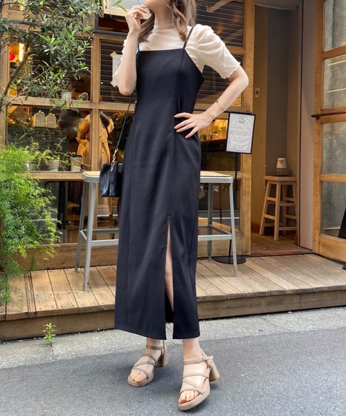 セール】2サイズ展開/スリットキャミワンピース【WEB限定商品