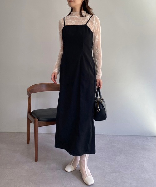 one after another NICE CLAUP（ワンアフターアナザーナイスクラップ）の「2サイズ展開/スリットキャミワンピース【WEB限定商品】（ワンピース・レディース・ブラック/ホワイト系その他/ブラック系その他/アイボリー・MEDIUM/SMALL）」の13枚目の写真