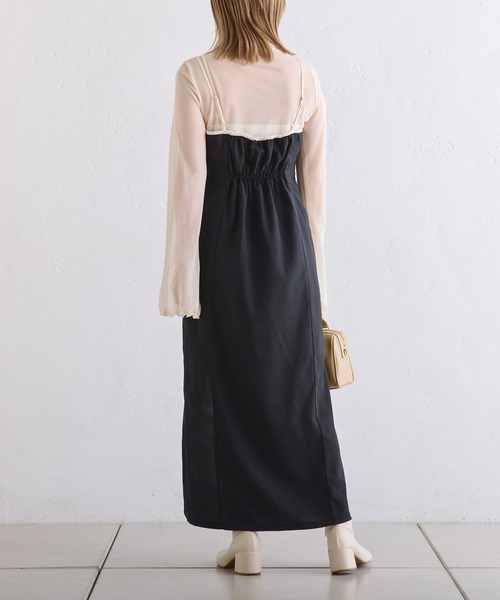 one after another NICE CLAUP（ワンアフターアナザーナイスクラップ）の「2サイズ展開/スリットキャミワンピース【WEB限定商品】（ワンピース・レディース・ブラック/ホワイト系その他/ブラック系その他/アイボリー・MEDIUM/SMALL）」の21枚目の写真