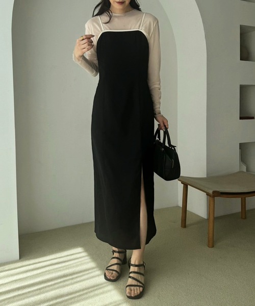 セール】2サイズ展開/スリットキャミワンピース【WEB限定商品
