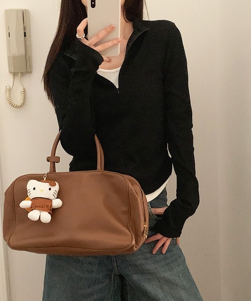 LAFFMO（ラフモ）の「ジップアップリブカットソー（Tシャツ/カットソー・レディース・ブラウン/グレー/ブラック・F）」の6枚目の写真