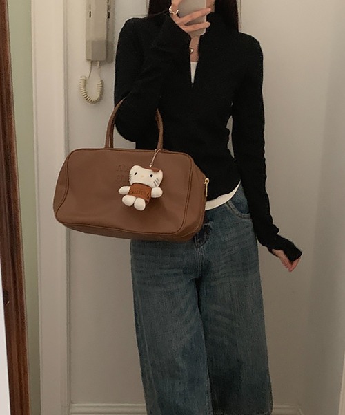 LAFFMO（ラフモ）の「ジップアップリブカットソー（Tシャツ/カットソー・レディース・ブラウン/グレー/ブラック・F）」の7枚目の写真