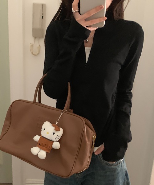 LAFFMO（ラフモ）の「ジップアップリブカットソー（Tシャツ/カットソー・レディース・ブラウン/グレー/ブラック・F）」の13枚目の写真